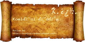 Komlósi Ádám névjegykártya